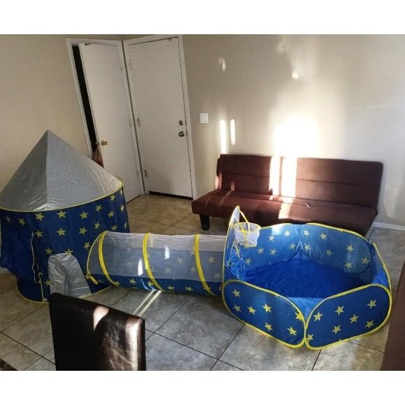 3pc Kids Play Tent for Boys with Ball Pit, Crawl Tunnel - Picture 1 of 1